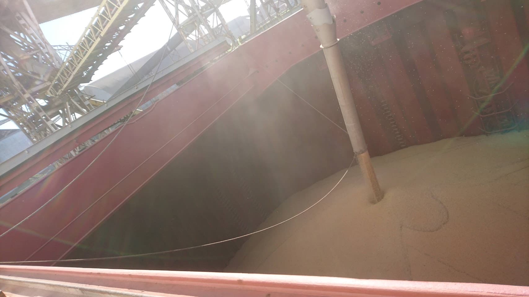 Grãos sendo carregados a granel